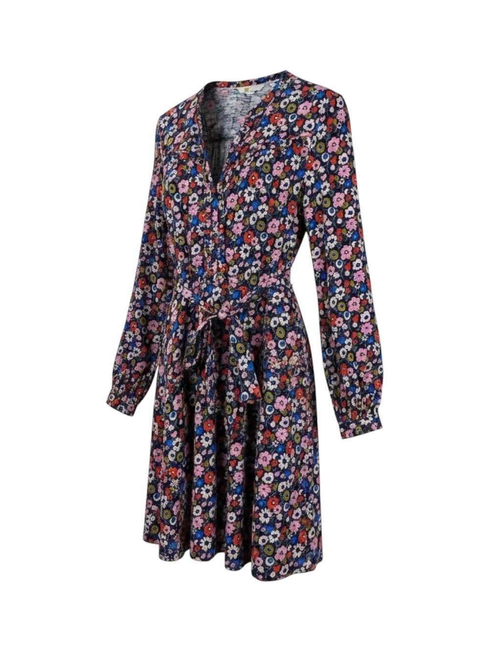 Boden Floral Dress Size 10 US Multicolour Cotton Jersey Ruffle A-Line